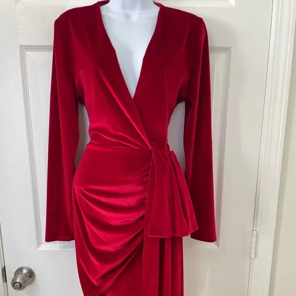 Red Velvet Stretch Mini Dress